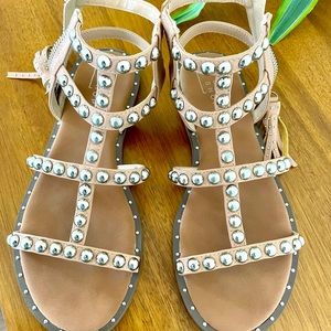 Bina Studded Strappy Sandal - Nude